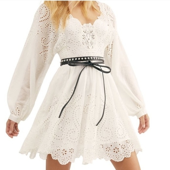 Free People Dresses & Skirts - Free People White Eyelet Lottie Dress Creamy Color L